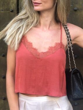 Forever 21 Coral Lace-Back Camisole